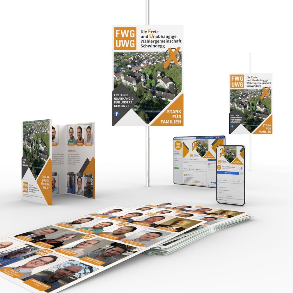 Kreative Anzeigengestaltung für Print- und Online-Kampagnen – Projekt FWG/UWG Schwindegg – geschmacksRaum® WERBEAGENTUR