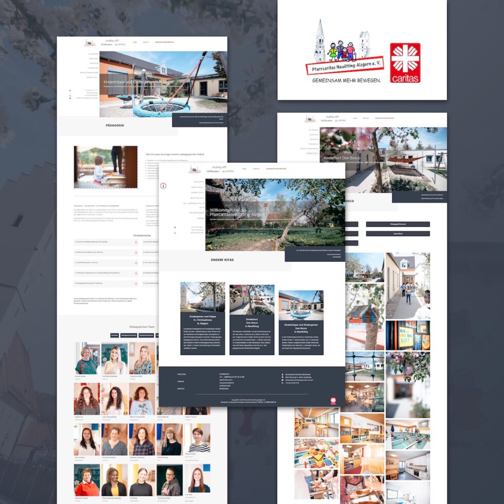Modernes, responsives Webdesign für die Pfarrcaritas Neuötting-Alzgern – UI/UX Umsetzung von geschmacksRaum® WERBEAGENTUR
