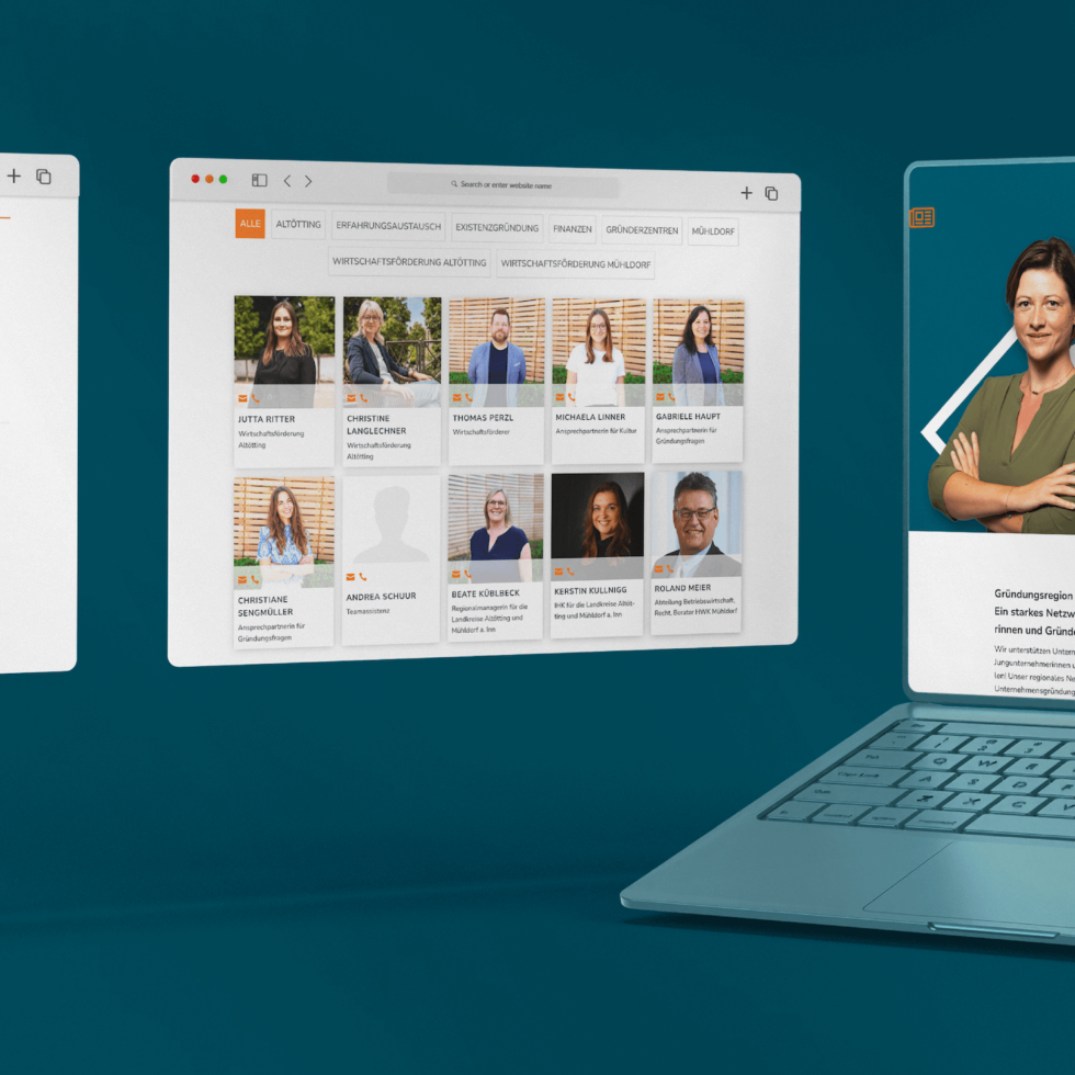 Mobile-First Website-Konzeption und UI/UX Design für die Gründungsregion Inn-Salzach, ein Projekt der Landkreise Mühldorf a. Inn und Altötting – geschmacksRaum® WERBEAGENTUR