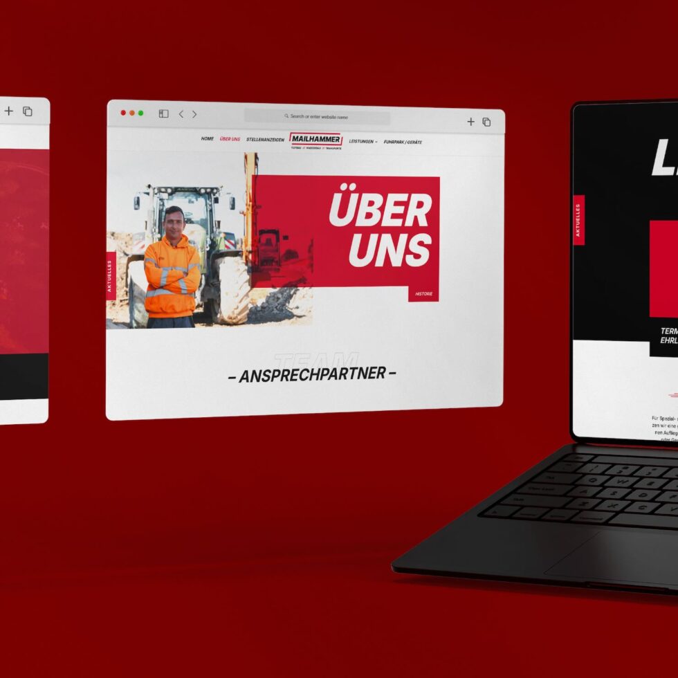 Modernes Webdesign und technische Umsetzung auf hohem Niveau für die Mailhammer GmbH, Obertaufkirchen – geschmacksRaum® WERBEAGENTUR