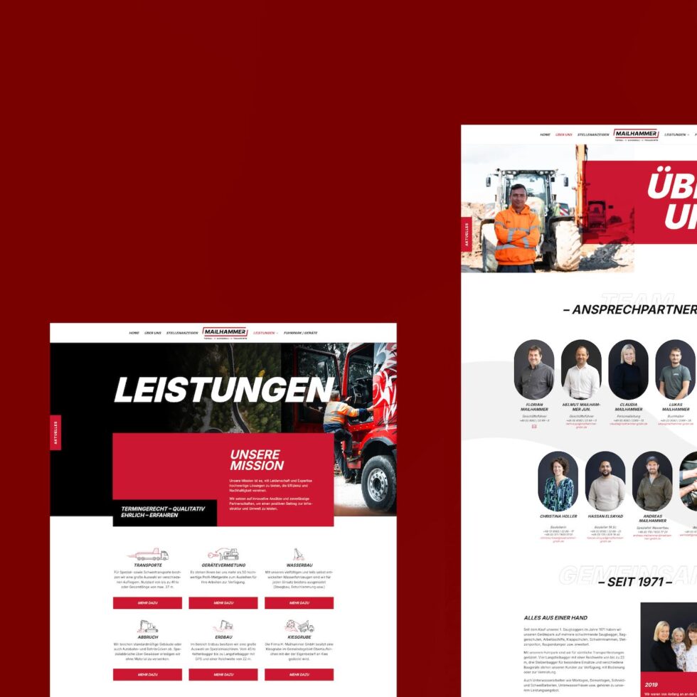 Professionelles Team-Shooting für den digitalen Markenauftritt der Mailhammer GmbH in Obertaufkirchen – geschmacksRaum® WERBEAGENTUR