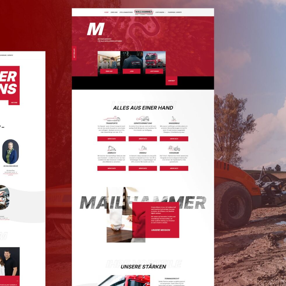 SEO-optimierte Website-Architektur für bessere Rankings – Mailhammer GmbH, Obertaufkirchen – geschmacksRaum® WERBEAGENTUR