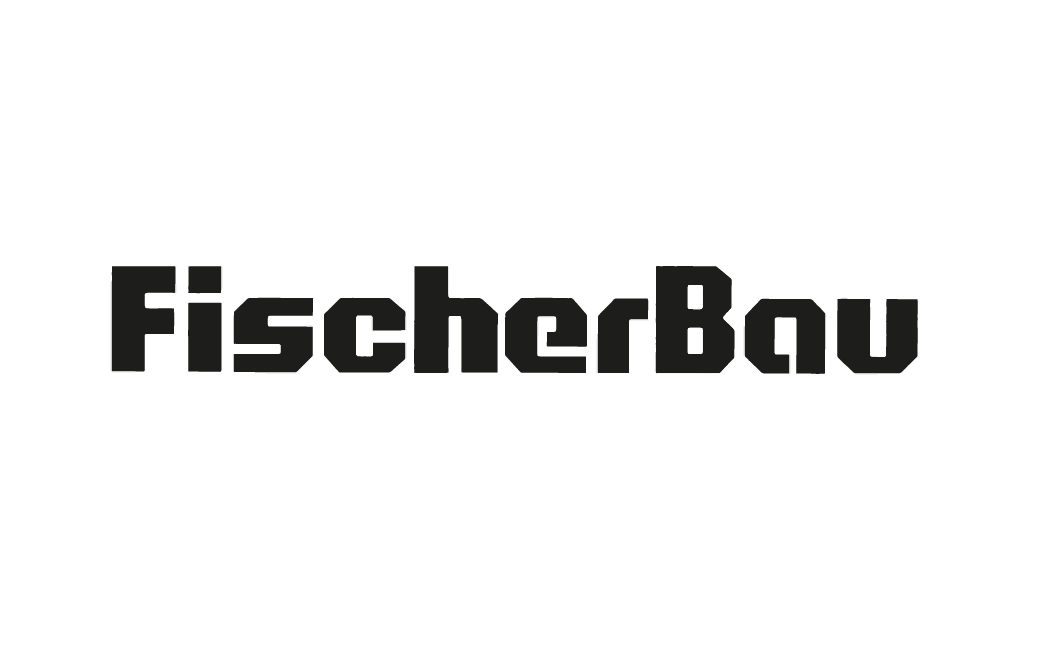 FischerBau – Branding, Corporate Design & Webdesign – Logo-Version auf dunklem Hintergrund – geschmacksRaum® WERBEAGENTUR
