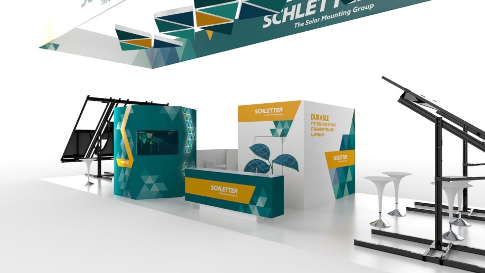 Visuelles Messe-Branding und grafische Ausstattung für die SCHLETTER Solar GmbH, Kirchdorf – geschmacksRaum® WERBEAGENTUR