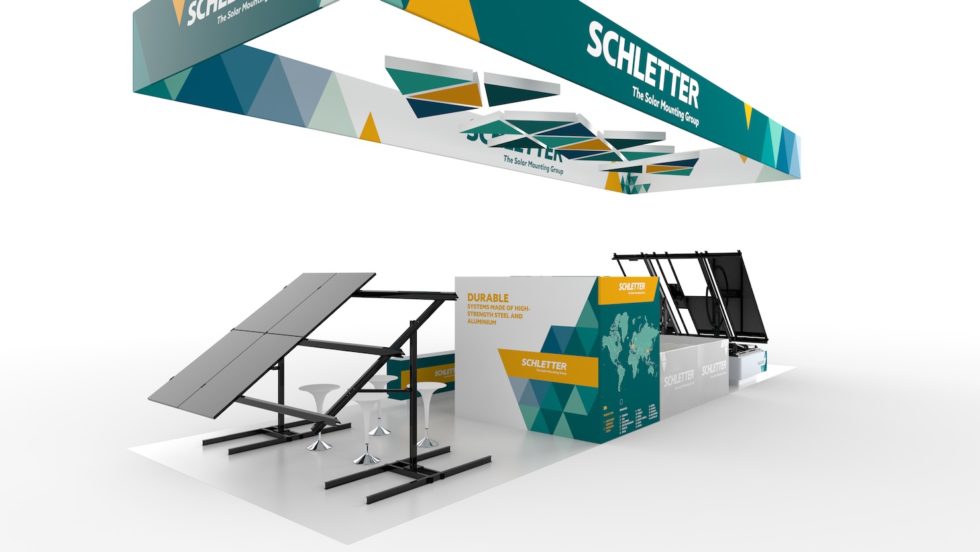 Visuelles Messe-Branding und grafische Ausstattung für die SCHLETTER Solar GmbH, Kirchdorf – geschmacksRaum® WERBEAGENTUR