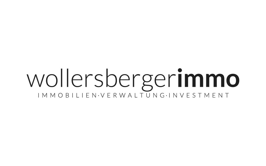 wollersberger.immo Immobilien, Verwaltung, Investment Landkreis Mühldorf am Inn – Branding, Corporate Design, Webdesign – Logo-Version auf hellem Hintergrund – geschmacksRaum® WERBEAGENTUR