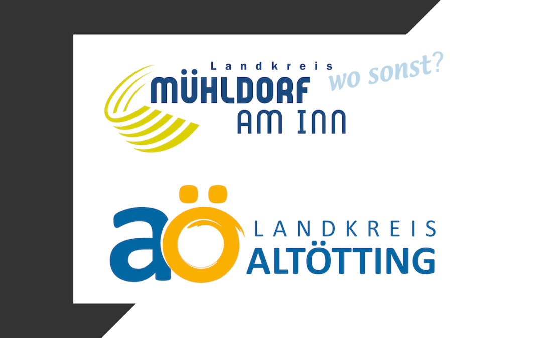 Logos für die Kultur- und Kreativpreise der Landkreise Mühldorf am Inn und Altötting