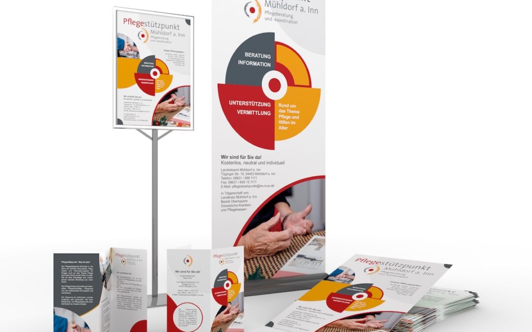 Plakate und Flyer als Print-Werbemittel für den Pflegestützpunkt Mühldorf am Inn